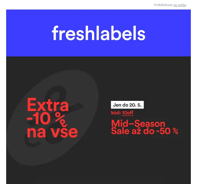 Freshlabels: Mid–Season Sale až 50% + extra 10% – červenec 2026 | Nuslet.cz