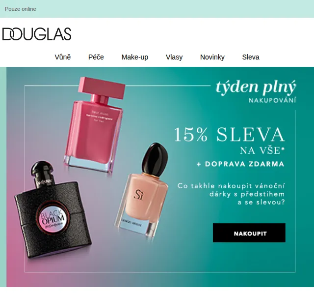 Douglas CZ: 15% sleva navíc – červen 2026 | Nuslet.cz