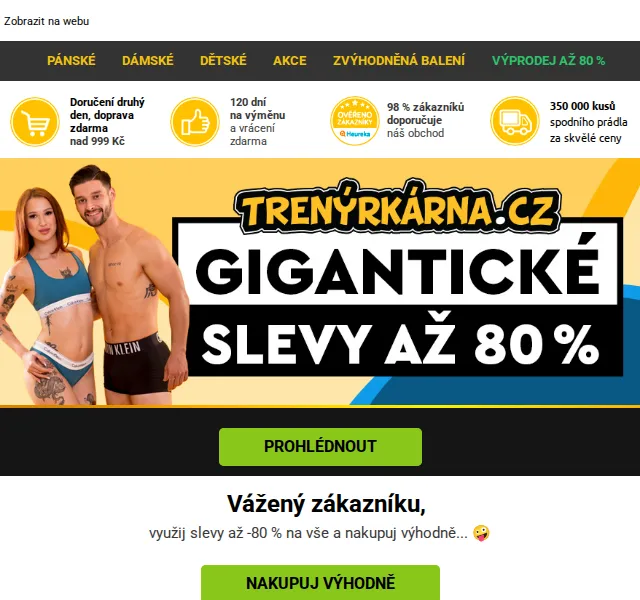 Trenýrkárna.cz: Výprodej až -80 % na pánské spodní prádlo – červen 2026 | Nuslet.cz