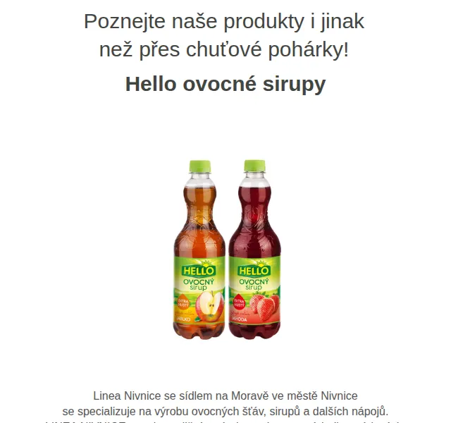 Váš HRUŠKA tým: Sirupy HELLO – červenec 2026 | Nuslet.cz