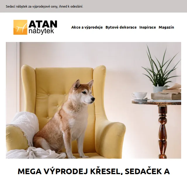 ATAN nábytek: Mega výprodej křesel, sedaček a pohovek – červen 2026 | Nuslet.cz
