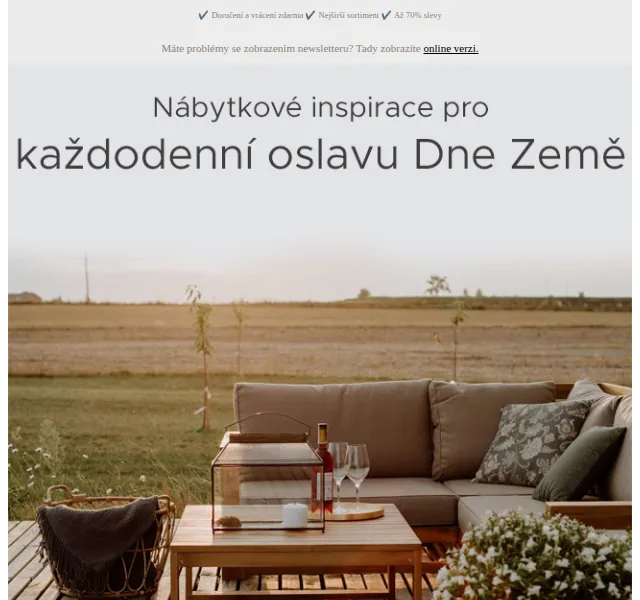 Beliani.cz: inspirace k Dni Země – slevy až 70 % – červen 2026 | Nuslet.cz