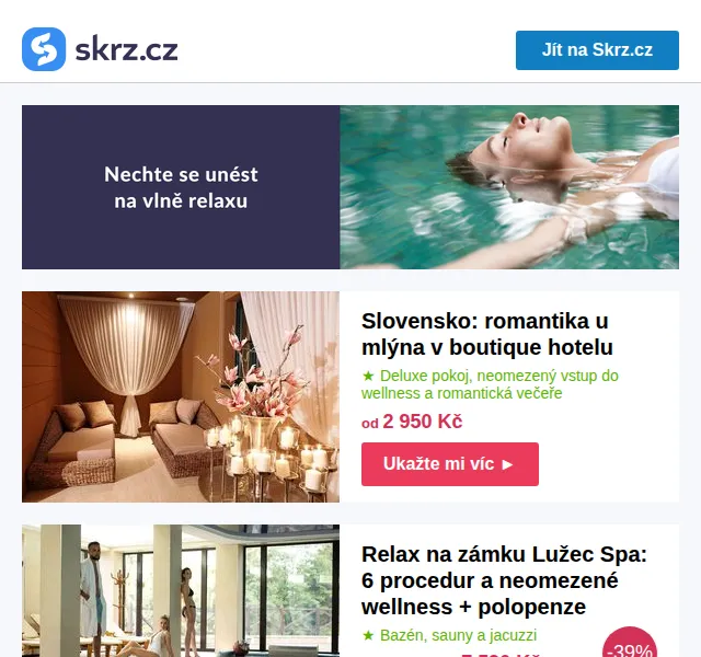 Vánoce na Skrz: wellness hotely od 1 490 Kč – červen 2026 | Nuslet.cz