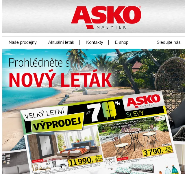 Asko Nábytek: nový leták – červen 2026 | Nuslet.cz