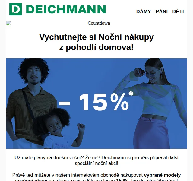 DEICHMANN: Sleva 15 % na sezónní obuv – červenec 2026 | Nuslet.cz