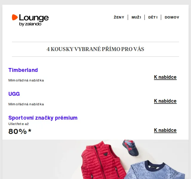 Lounge by Zalando: Timberland, UGG, Emporio Armani – sleva až 75 % | duben 2026