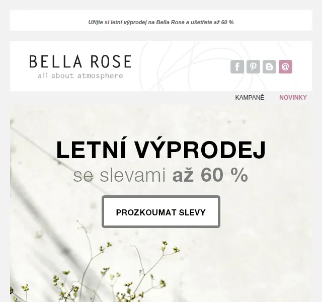 Bella Rose: Letní výprodej až 60 % – červenec 2026 | Nuslet.cz