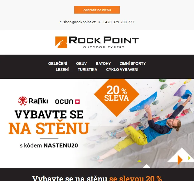 Rock Point: Lezecké vybavení se slevou 20 % – červen 2026 | Nuslet.cz