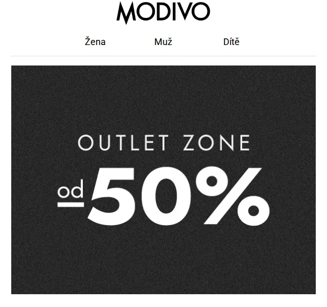 Modivo outlet slevy až 50 % – červen 2026 | Nuslet.cz