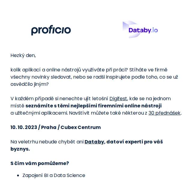 PROFICIO tým: Vstupenka na Digifest zdarma – srpen 2023 | Nuslet.cz