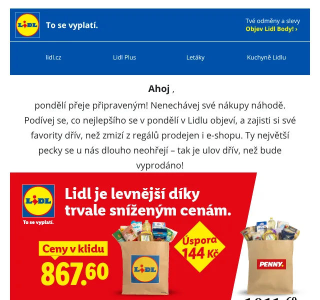 Lidl: Sleva až 58 % na ovoce, nápoje a zahradní vybavení – duben 2026