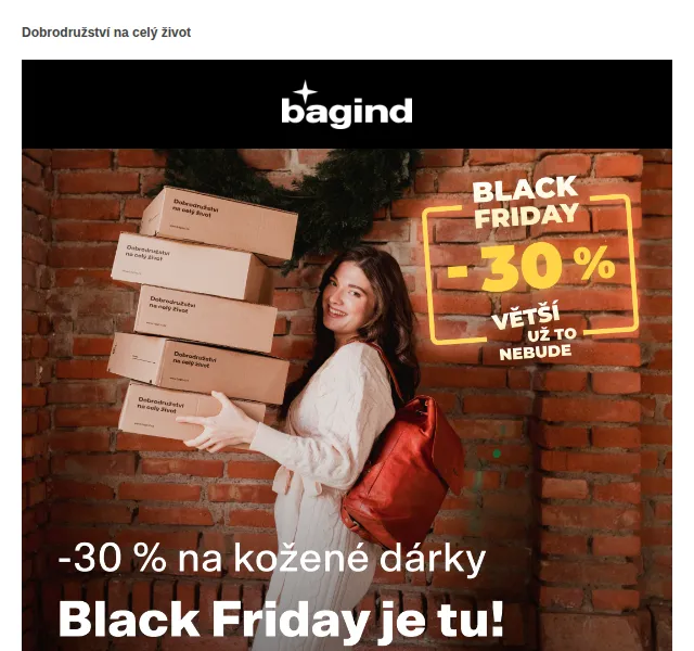 Bagind: Black Friday sleva 30 % na vše – červen 2026 | Nuslet.cz