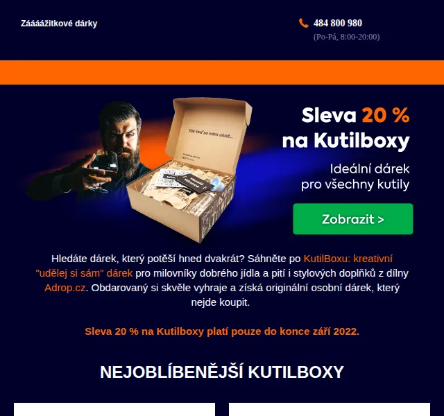 Adrop.cz: Sleva 20 % na Kutilboxy – červen 2026 | Nuslet.cz