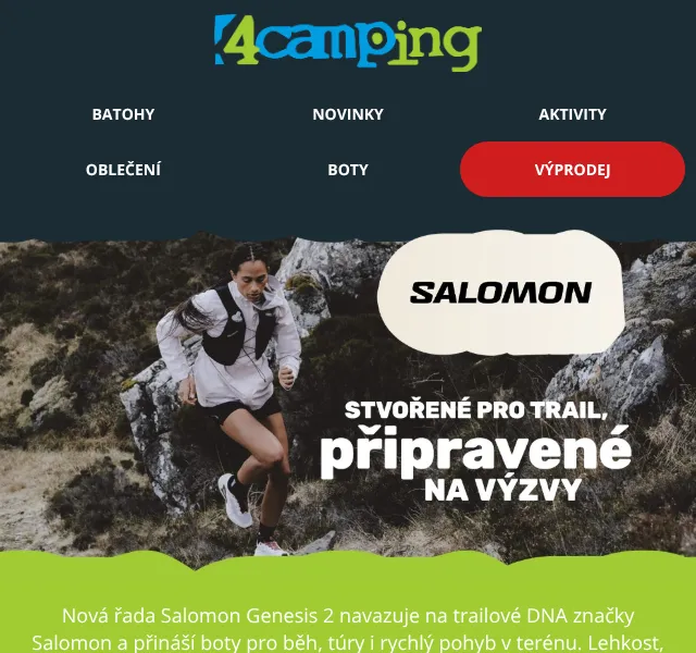 4camping.cz: Salomon Genesis 2 – srpna 2026 | Nuslet