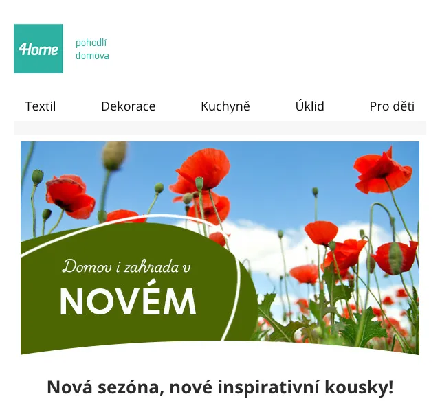 4home.cz: Bytový textil až 88 % — červen 2026 | Nuslet.cz