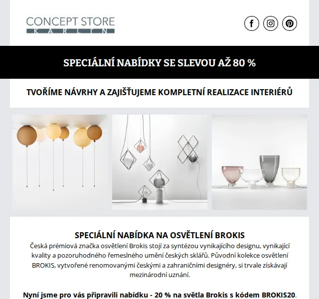 Karolína z cskarlin.cz: Brokis sleva 20 % a vystavené kusy až 80 % – červenec 2026 | Nuslet.cz
