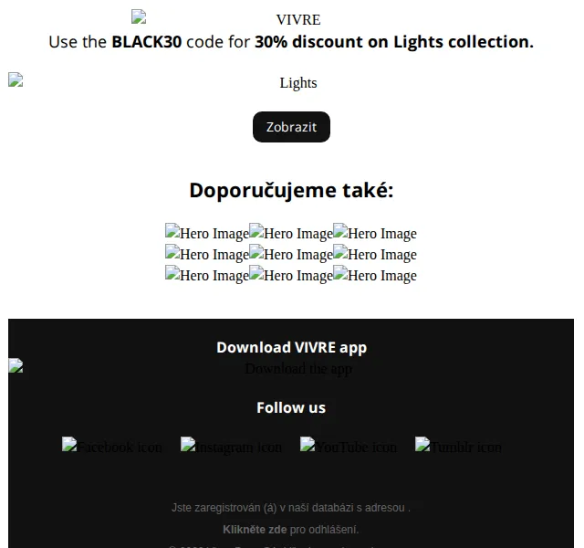 Vivre: sleva 30 % na Lights collection – červen 2026 | Nuslet.cz