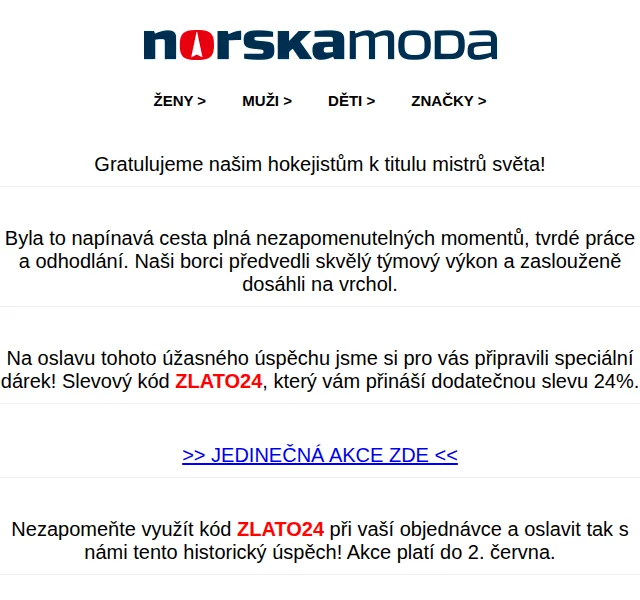 Norskamoda.cz: Sleva 24 % na sportovní oblečení – červenec 2026 | Nuslet.cz