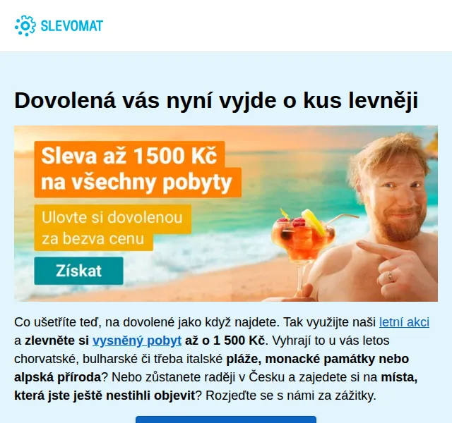 Slevomat: Ušetřete 1 500 Kč na letní dovolené – červenec 2026 | Nuslet.cz