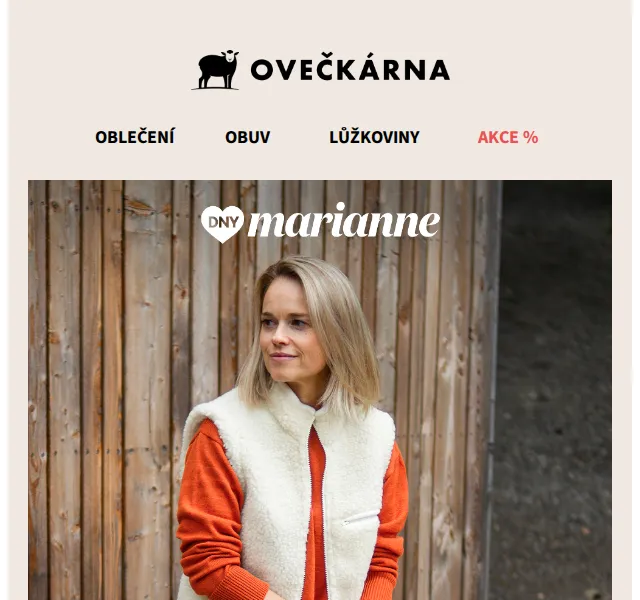 Ovečkárna: Dny Marianne sleva 25 % – červenec 2026 | Nuslet.cz