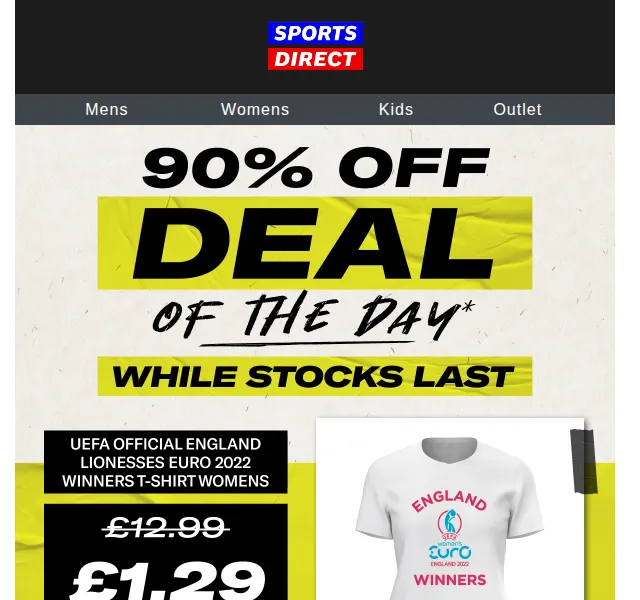 Sportsdirect.com: Tričko vítězek Eura 2022 za 36 Kč – červen 2026 | Nuslet.cz