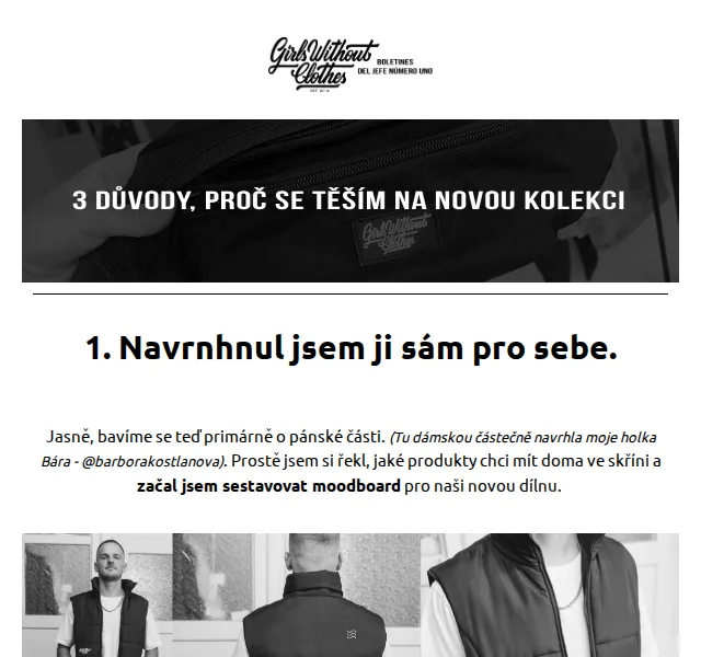 Girls Without Clothes: Nová pánská kolekce – červen 2026 | Nuslet.cz