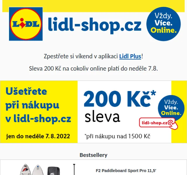 Lidl: Sleva 200 Kč na cokoliv online – červenec 2022 | Nuslet.cz