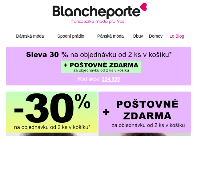 Blancheporte: -30 % na letošní trendy – červenec 2026 | Nuslet.cz