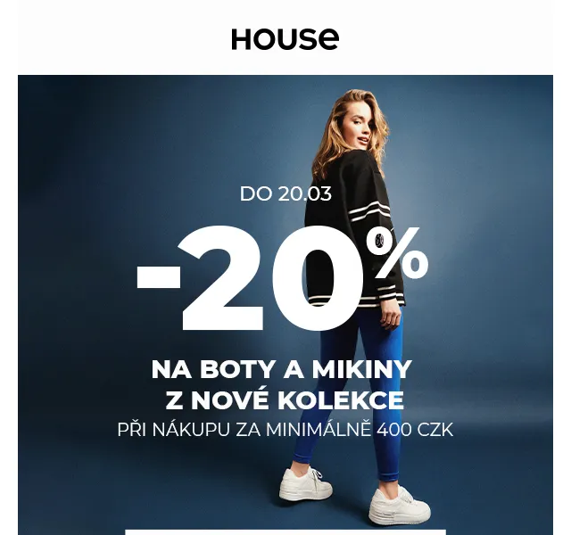 HOUSE: -20 % na boty a mikiny – červen 2026 | Nuslet.cz