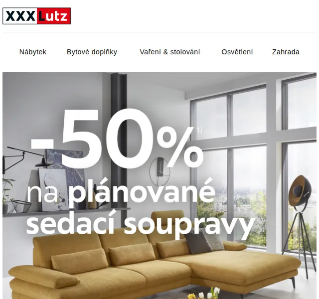 XXXLutz: -50 % na sedací soupravy – červen 2026 | Nuslet.cz