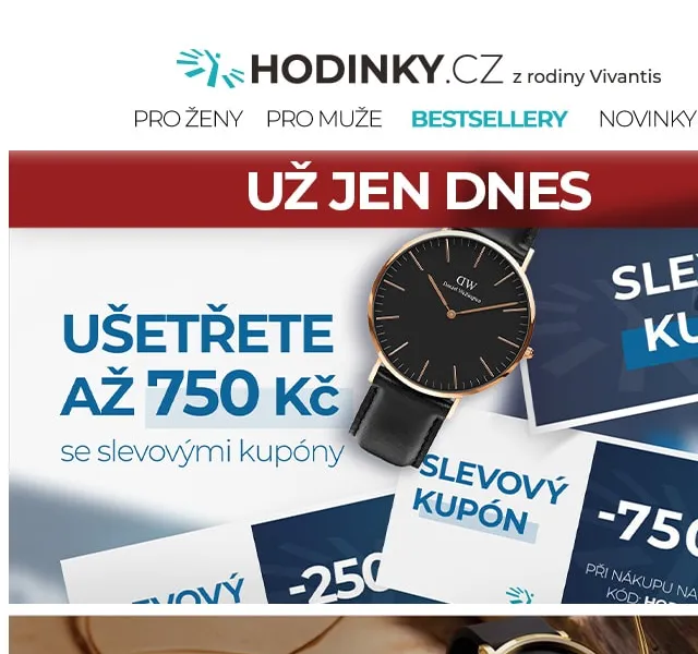 Hodinky.cz: Sleva až 750 Kč – červen 2026 | Nuslet.cz