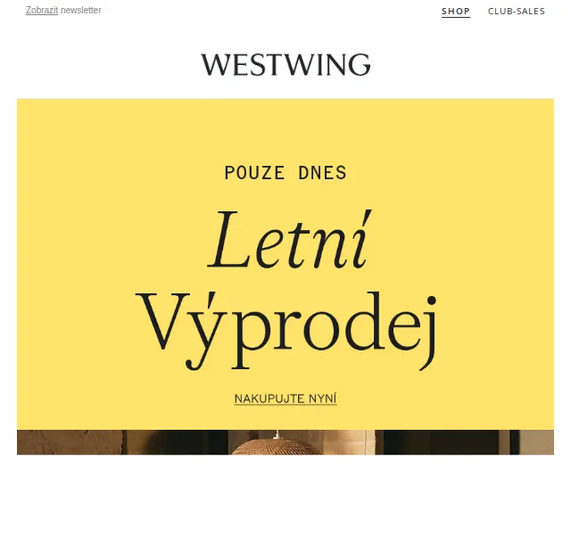 Westwing: letní výprodej – sleva až 40 % – červenec 2026 | Nuslet.cz
