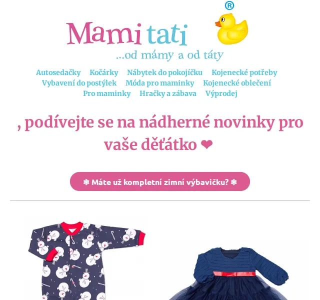Mamitati.cz: Vánoční dárky pro mrňousky se slevou až 40 % – červen 2026 | Nuslet.cz