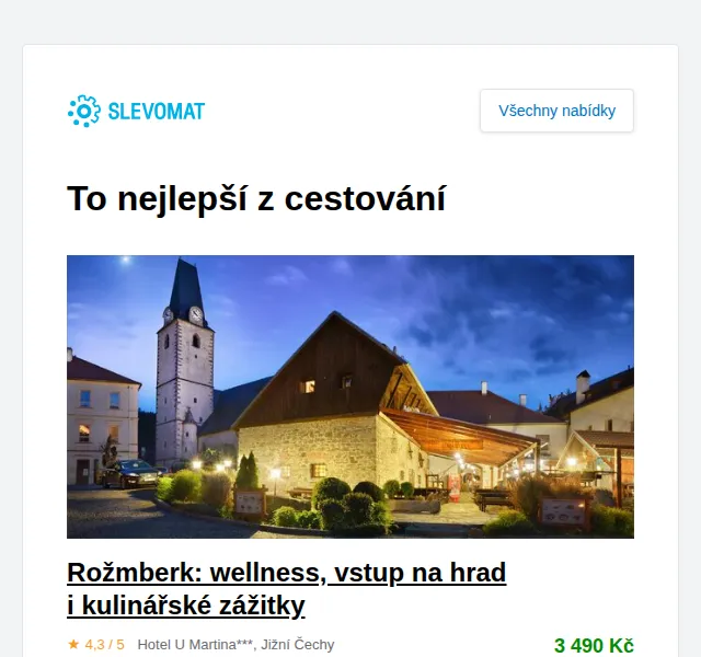 Slevomat: wellness pobyty a dovolená – červenec 2026 | Nuslet.cz
