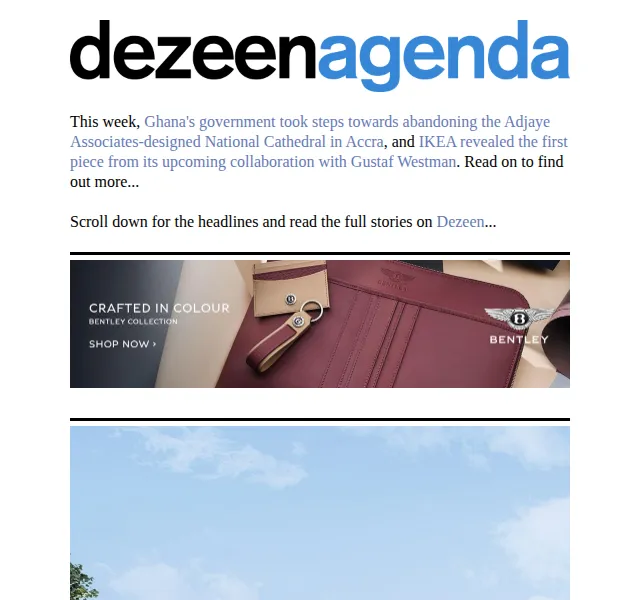 Dezeen Daily: Nové designové kousky od Ikea a Adjaye – červenec 2026 | Nuslet.cz