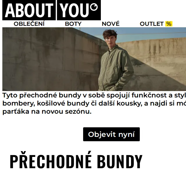 ABOUT YOU: Přechodné bundy a kabáty – červenec 2026 | Nuslet.cz