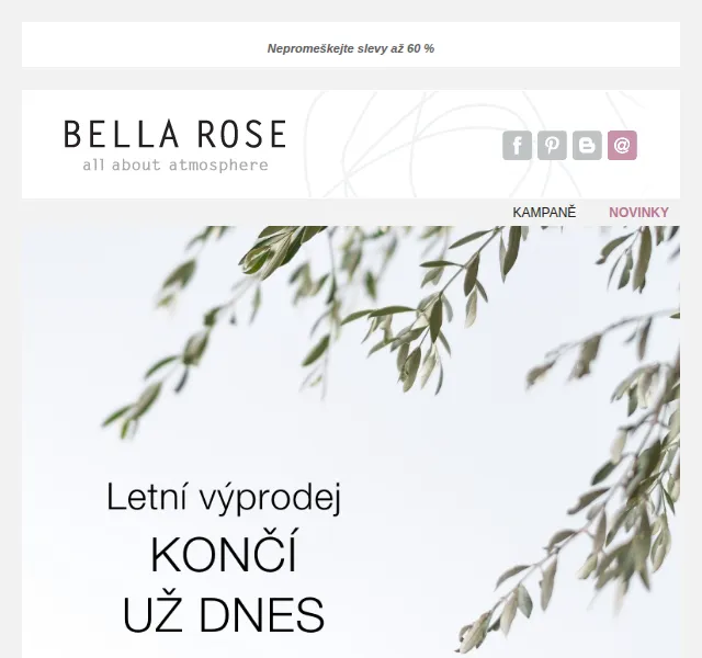 Bella Rose: Letní výprodej 60 % – červenec 2026 | Nuslet.cz