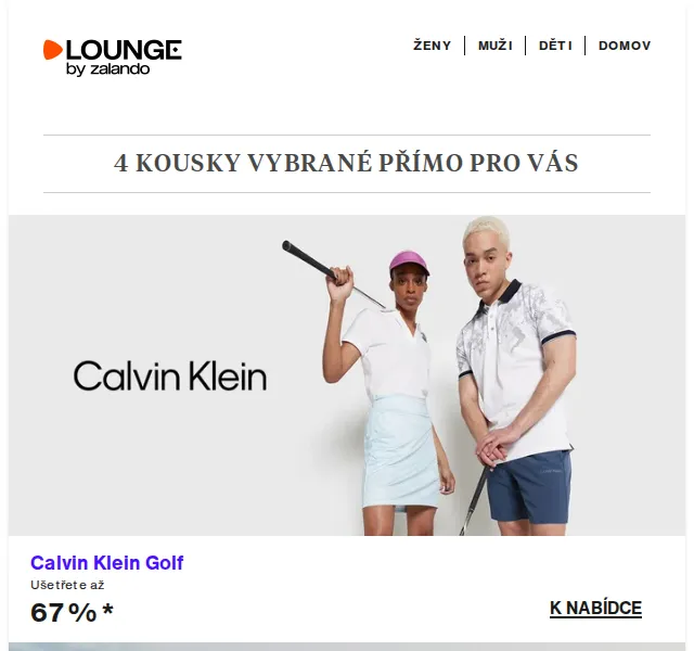 Lounge by Zalando: Calvin Klein Golf, TOM TAILOR a Etam se slevou až 75 % – červenec 2026 | Nuslet.cz