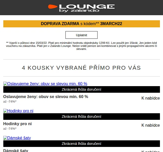 Lounge by Zalando: slevy až 75 % na značky Hurley, Billabong – březen 2026 | Nuslet.cz