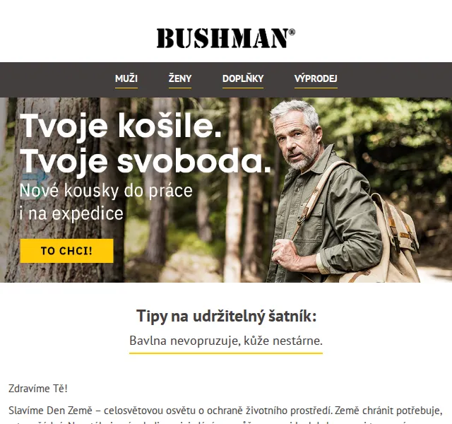 BUSHMAN: Jarní výprodej sleva 20 % – červen 2026 | Nuslet.cz