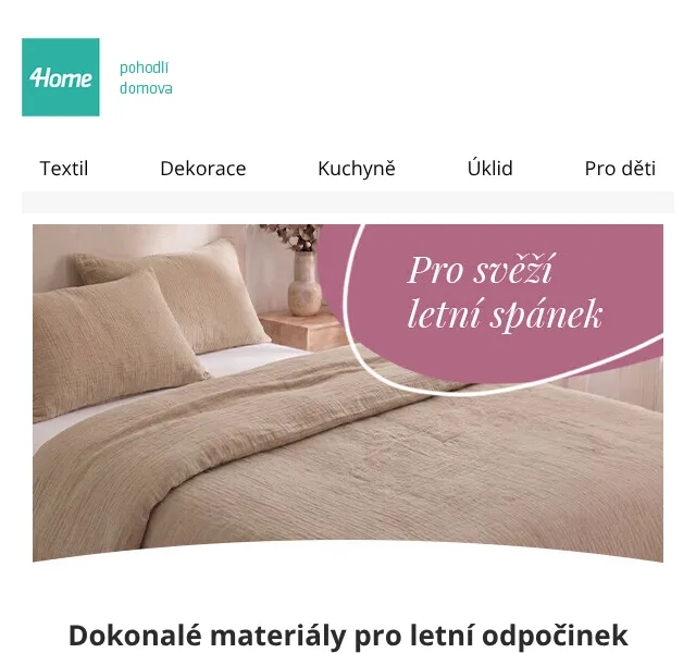 4home.cz: Letní povlečení – sleva až 46 % | Srpen