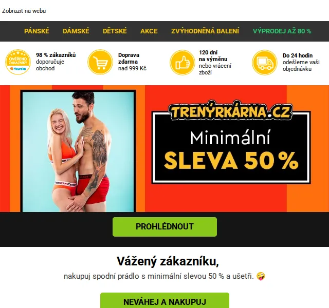 Lukáš z Trenýrkárna.cz: sleva 50 % na spodní prádlo – červen 2026 | Nuslet.cz
