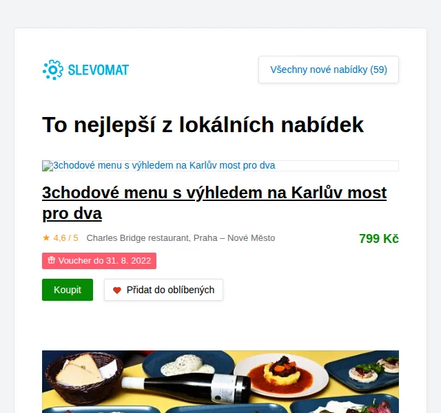 Slevomat: 5chodové degustační menu s vínem pro 2 – červen 2026 | Nuslet.cz