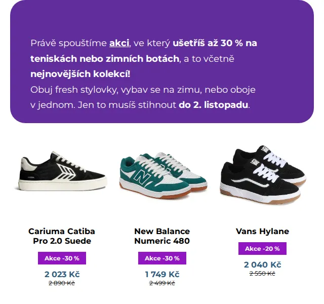 SNOWBOARD ZEZULA: Sleva 30 % na tenisky a zimní boty – červenec 2026 | Nuslet.cz