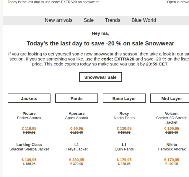 BLUE TOMATO: Sleva 20 % na snowwear – červen 2026 | Nuslet.cz