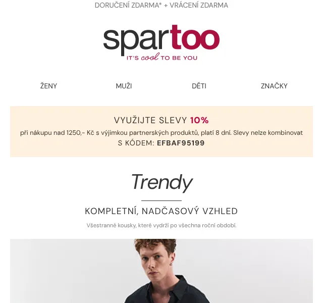 Spartoo.cz: 10 % sleva na oblečení a obuv – duben 2026