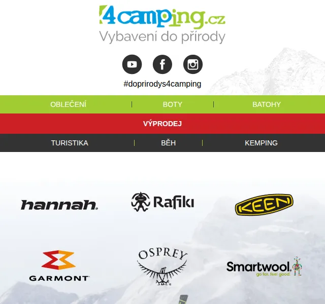 4camping: Hannah, Rafiki, Keen, Osprey, Garmont, Smartwool – červenec 2026 | Nuslet.cz
