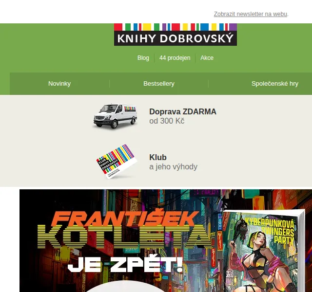 KnihyDobrovsky.cz: Kyberpunková swingers party – červen 2026 | Nuslet.cz