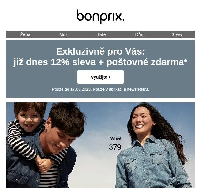 Bonprix: Milovaný denim + 12% sleva – červenec 2026 | Nuslet.cz