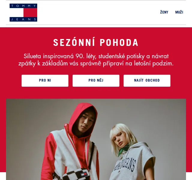 Tommy Hilfiger: Podzimní nezbytnosti Tommy Jeans – červen 2026 | Nuslet.cz